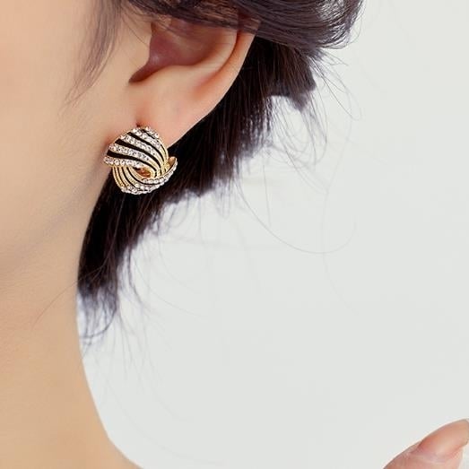 Black Stripe Set Zircon EarringsLight LuxuryHigh GradeFashionable EarringsElegant Style,Diamond Earrings Image 2