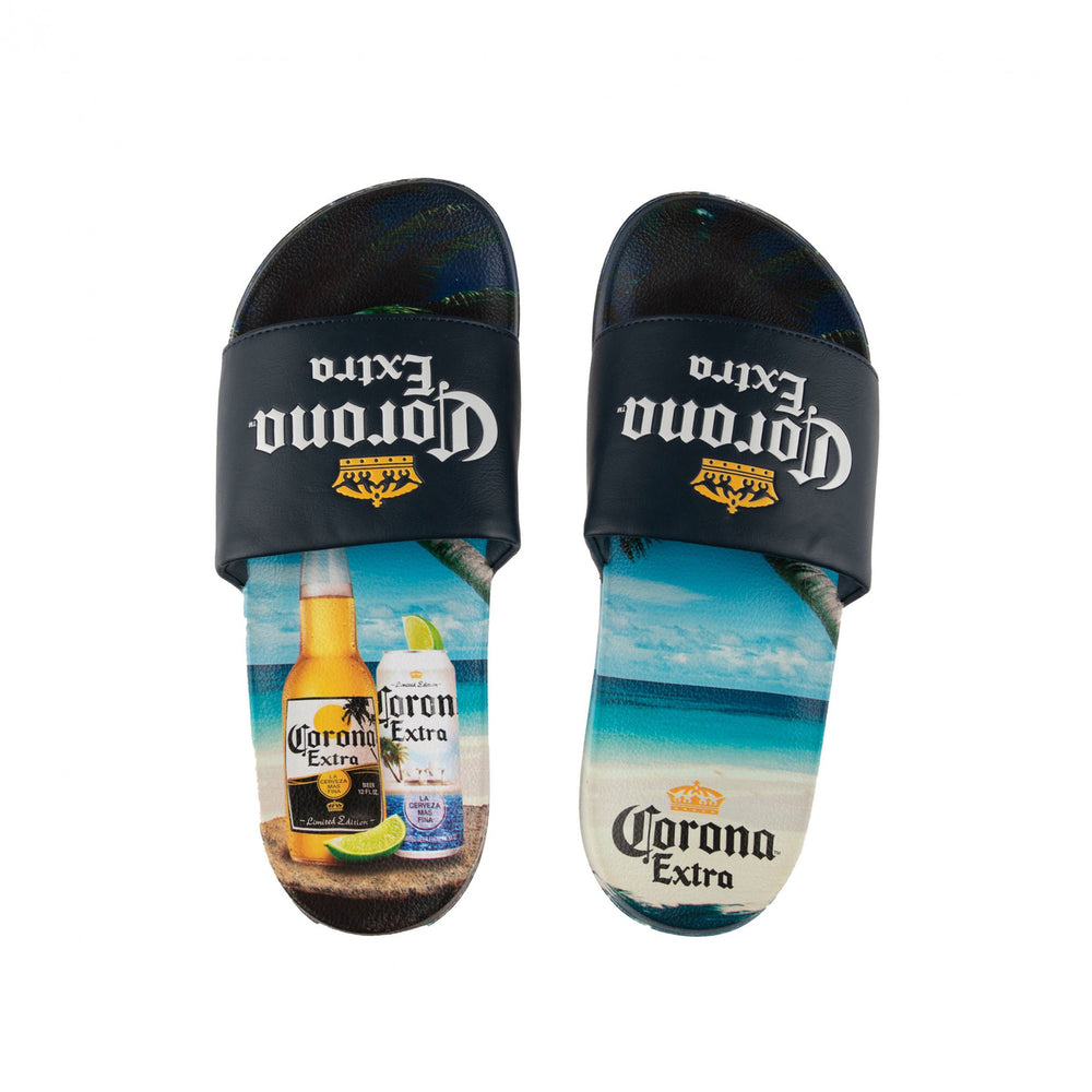 Corona Extra Logo Beach Scene Mens Slide Sandals Image 2