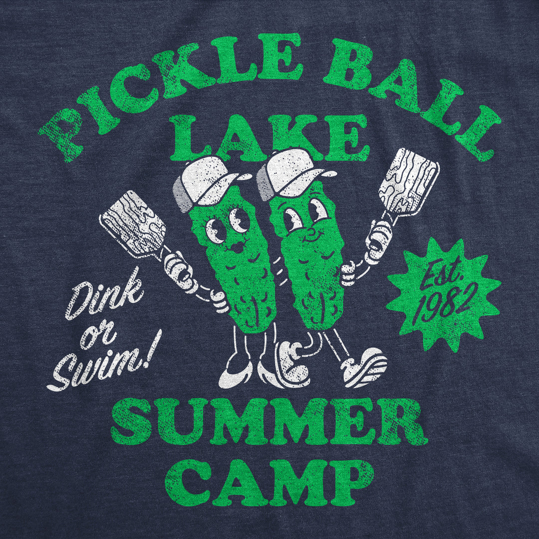 Mens Pickleball Lake Summer Camp T Shirt Funny Pickle Ball Lovers Joke Tee For Guys Image 2