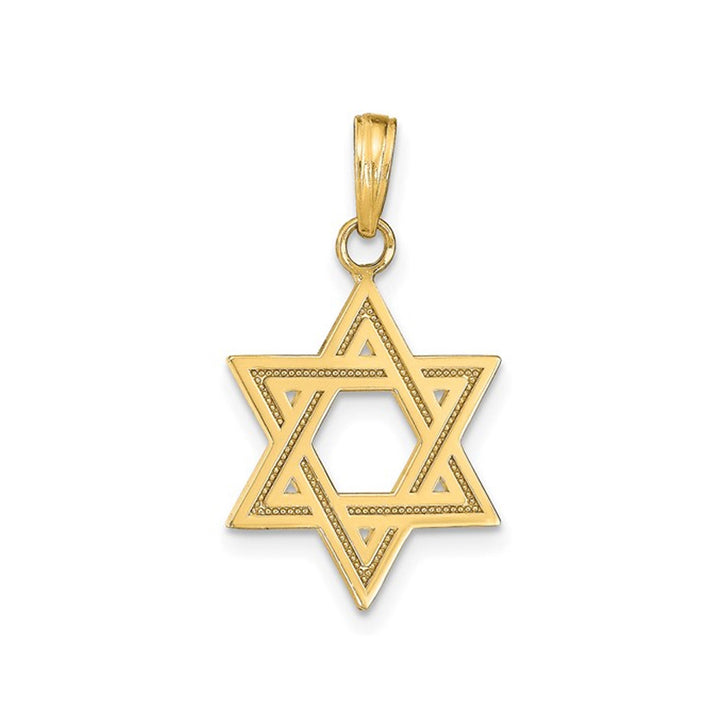 Star Of David Pendant in Satin 14K Yellow Gold (NO CHAIN) Image 1