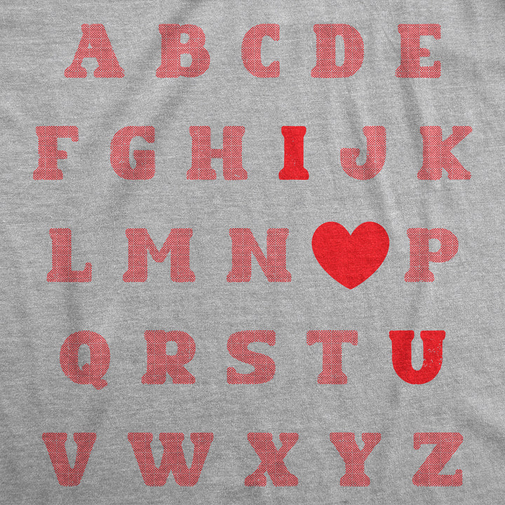 Mens Valentine Alphabet T Shirt Funny Cute Valentines Day Gift Lovers Tee For Guys Image 2