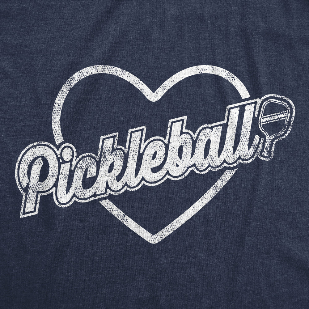 Womens Pickleball Heart T Shirt Funny Awesome Pickle Ball Lovers Tee For Ladies Image 2