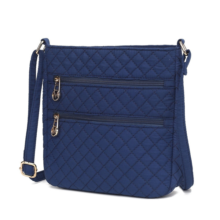 MKF Collection Lainey Solid Quilted Cotton Multi-Functional Shoulder Bag Women Crossbody Bag Multi Pockets by Mia K. Image 1