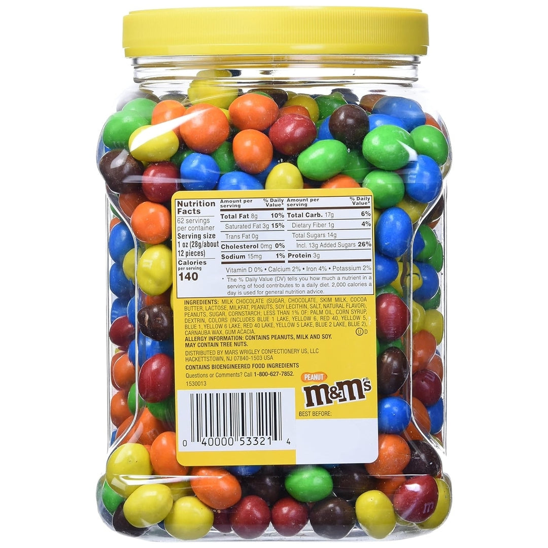 MandMs Peanut Milk Chocolate Candy Bulk Jar (62 Ounce) Image 3