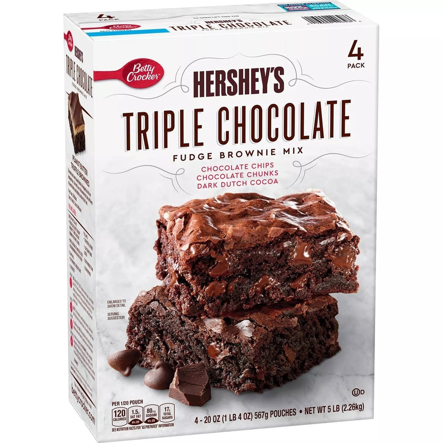Betty Crockers Hersheys Triple Chocolate Brownie Mix (20 Ounce ea.4 Pack) Image 1