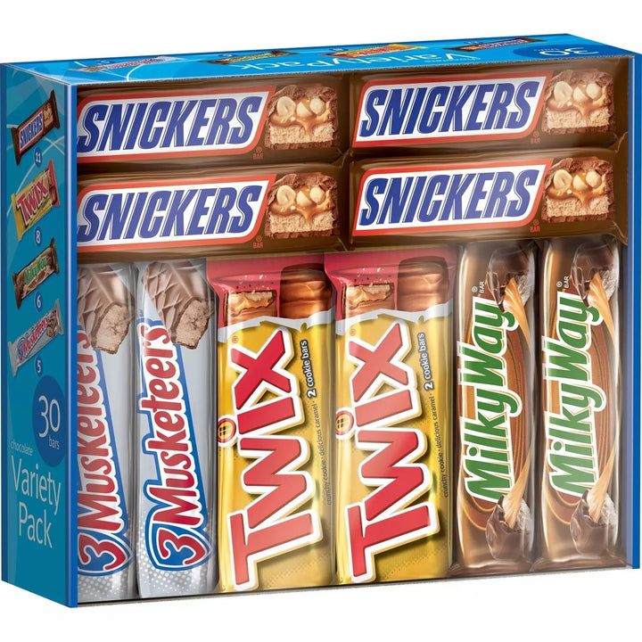 Milky Way Snickers Twix and More Full Size Bulk Chocolate Candy Bars (30 Count) Image 1