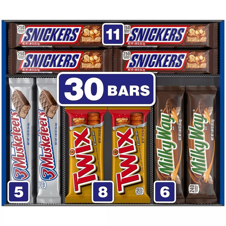 Milky Way Snickers Twix and More Full Size Bulk Chocolate Candy Bars (30 Count) Image 2