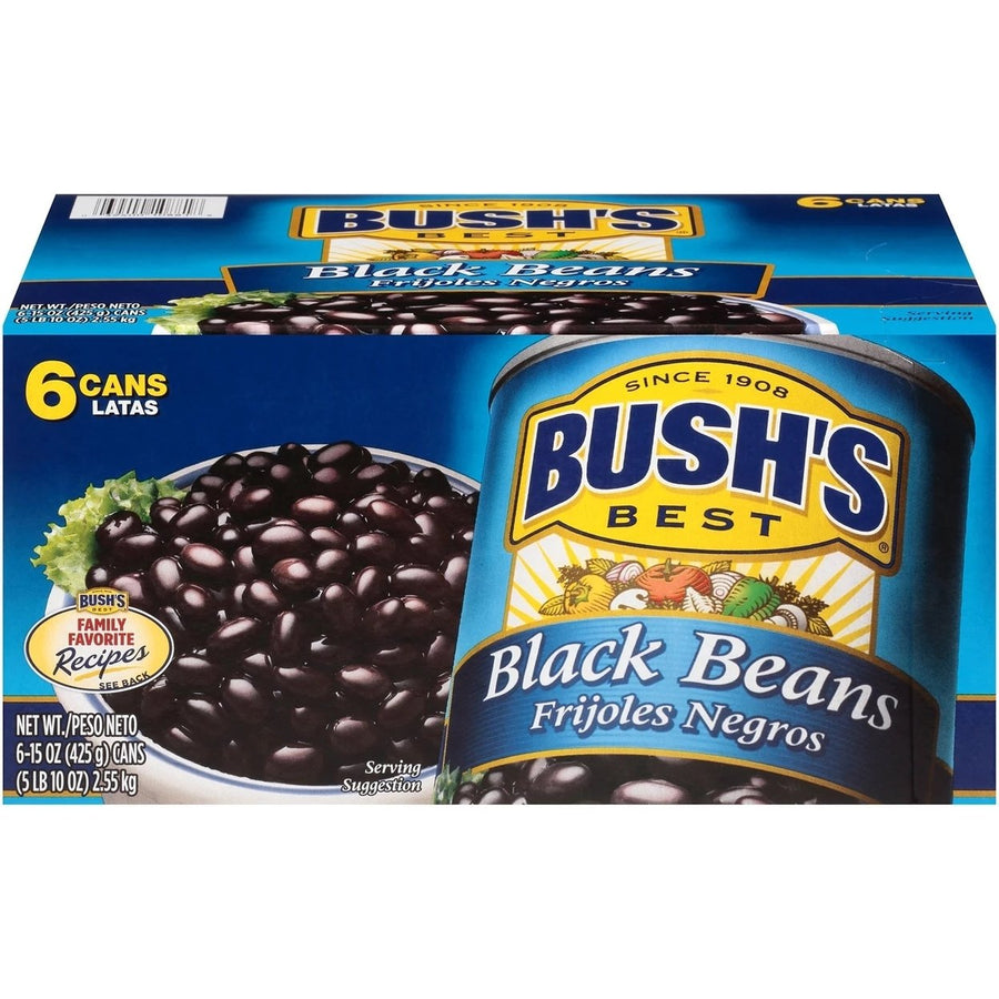 Bushs Black Beans 15 Ounce (Pack of 6) Image 1