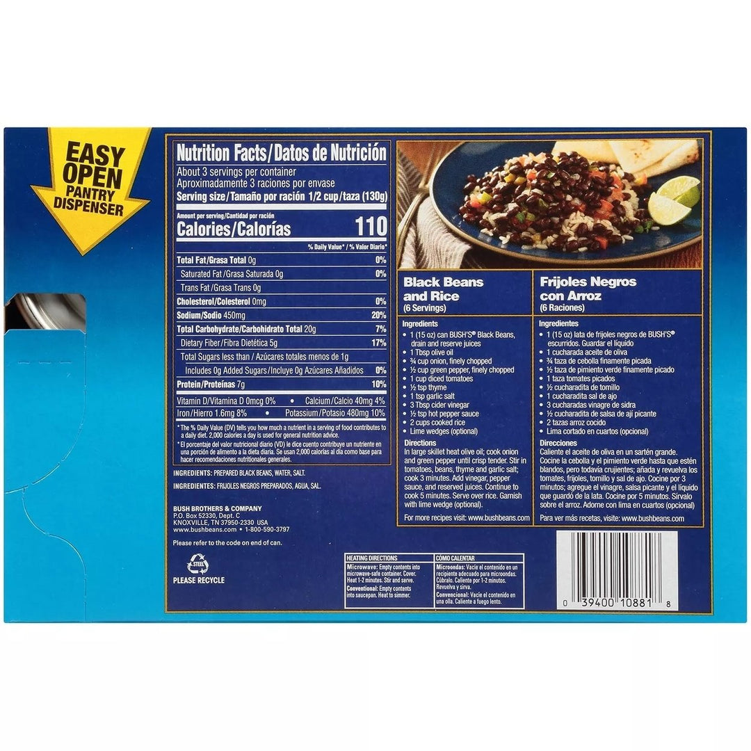 Bushs Black Beans 15 Ounce (Pack of 6) Image 3