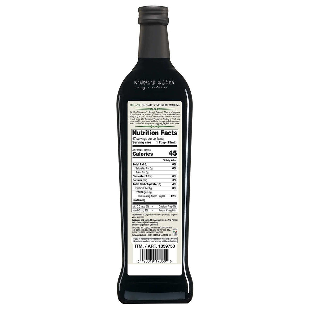 Kirkland Signature Organic Balsamic Vinegar 1 Liter (33.81 Fluid Ounce) Image 2