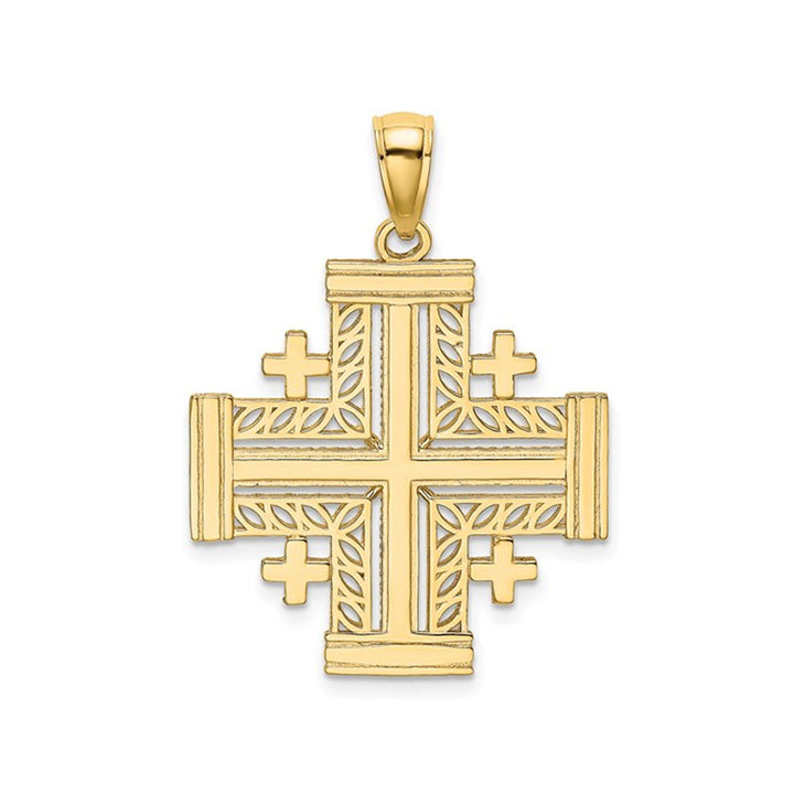 Jerusalem Cross Pendant in 14K Yellow Gold (NO CHAIN) Image 1