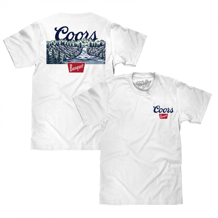 Coors Banquet Scenic Golden Colorado Front and Back Print T-Shirt Image 1