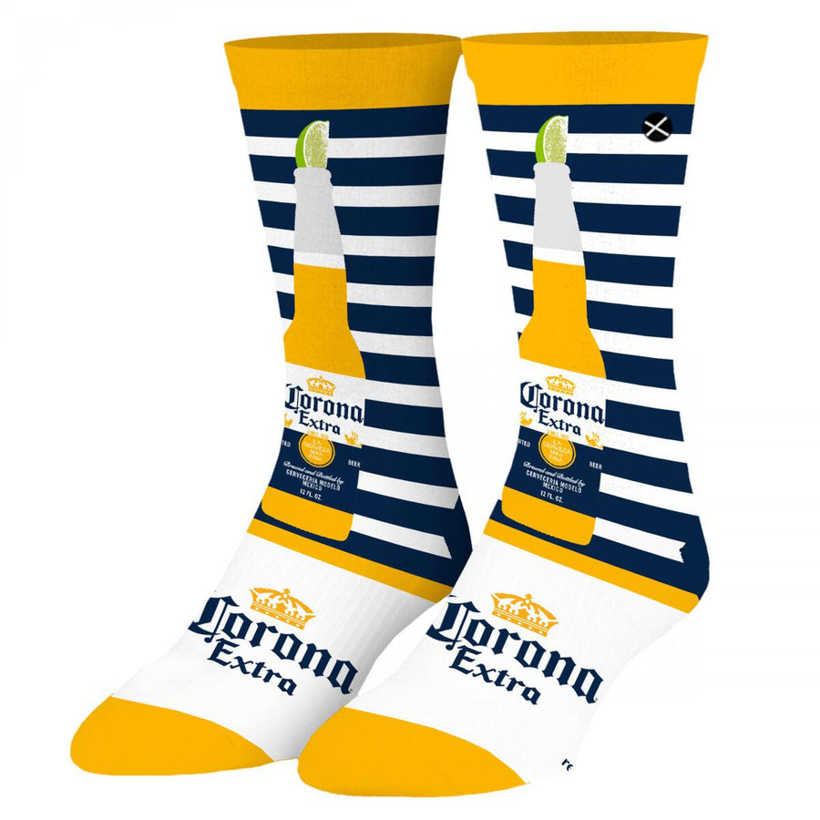Corona Extra Striped Lime Crew Socks Image 1