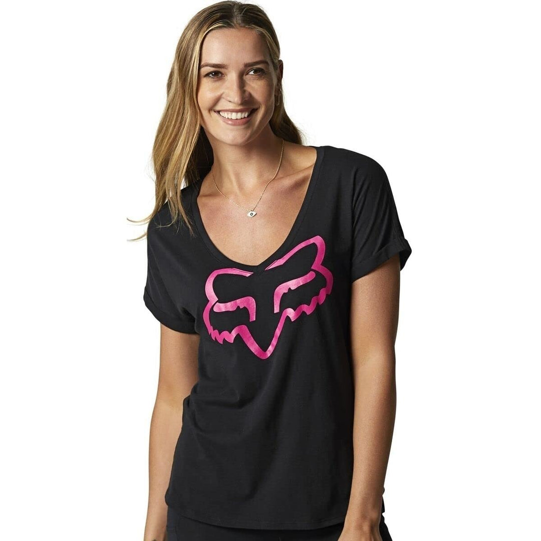 Fox Racing Womens Boundary Short Sleeve Top Black Pink Size [Insert Size] Image 1