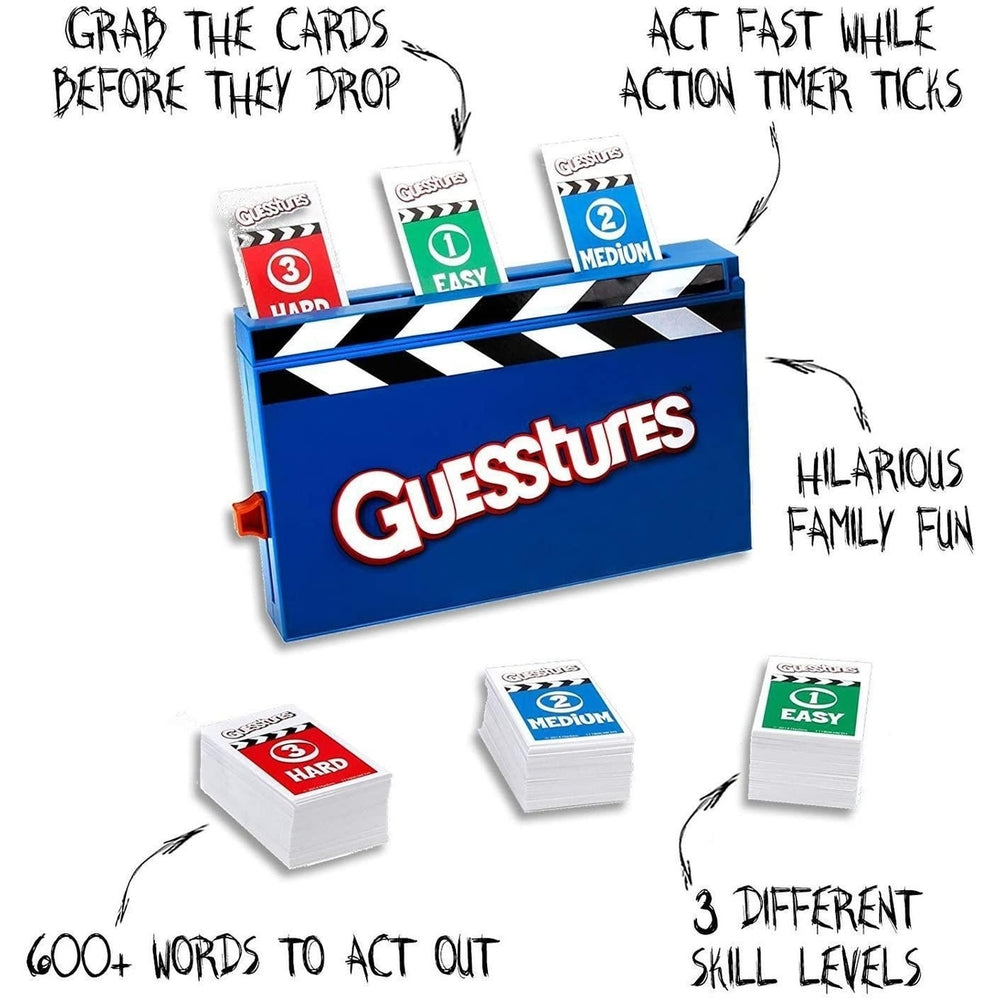 Guesstures Board Game Family Friendly Fun Charades Interactive Hasbro Image 2