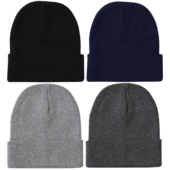 CozyClassic Mens Thermal Knit Beanie Ultra-Soft Stretchable Breathable Winter Wear Image 2