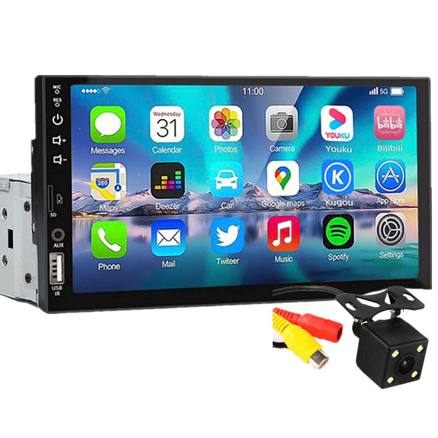 7" Car Radio Apple/Andriod Carplay BT Car Stereo Touch Screen Double 2Din+Camera Image 1