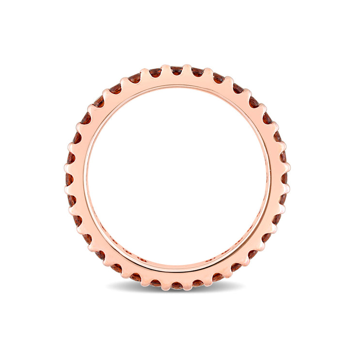 1.15 Carat (ctw) Garnet Eternity Wedding Band Ring in 10K Rose Gold Image 3