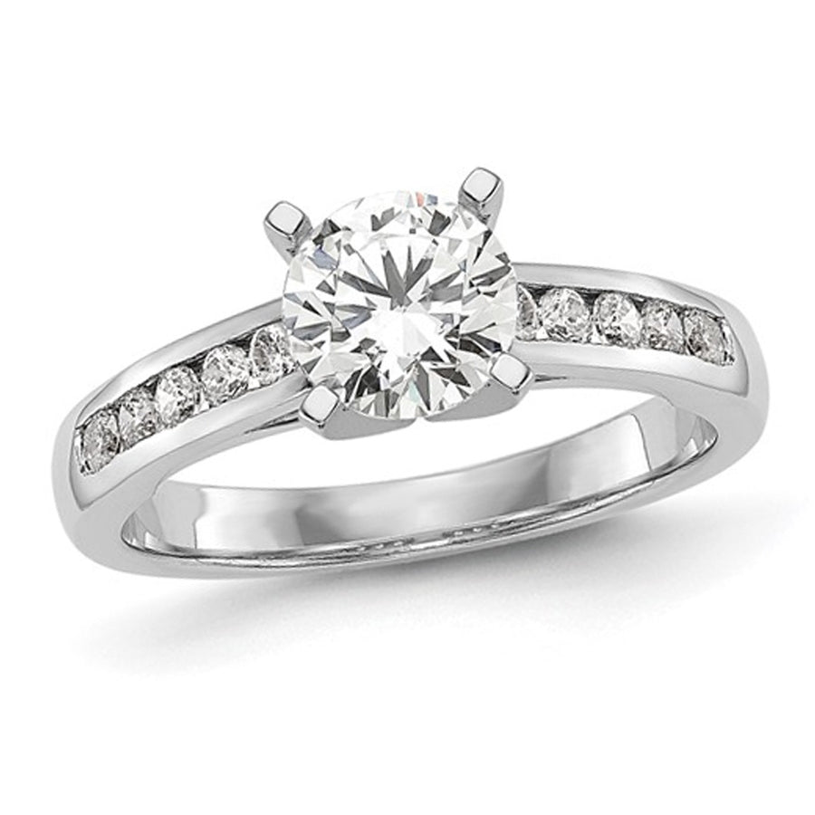 1.20 Carat (ctw VS2-VS1D-E-F) IGI Certified Round Lab-Grown Diamond Engagement Ring 14K White Gold Image 1