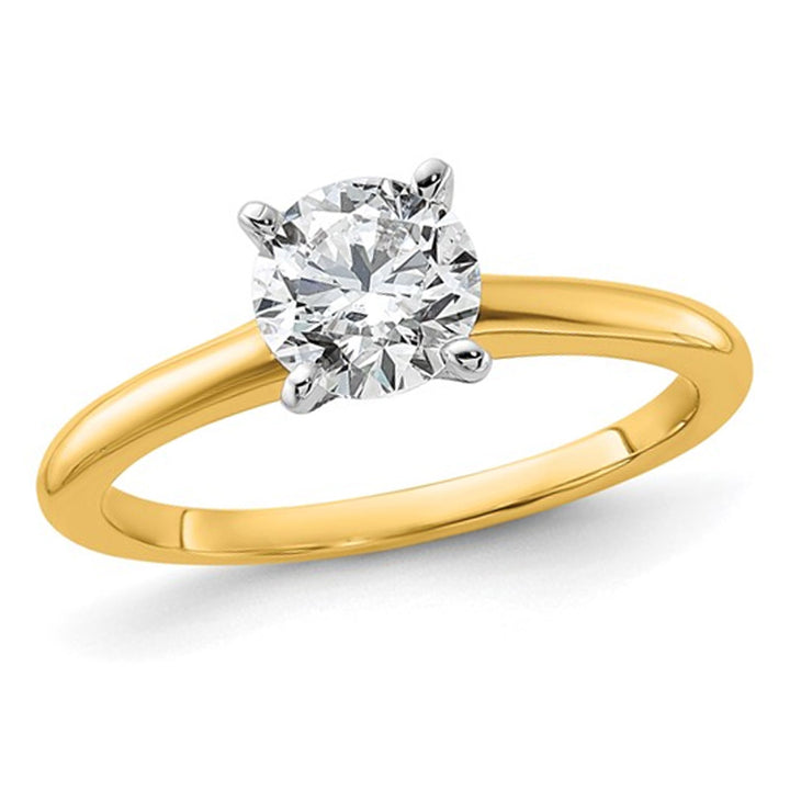 1.00 Carat (ctw VS2-VS1 D-E-F) IGI Certified Lab-Grown Diamond Solitaire Engagement Ring in 14K Yellow Gold Image 1