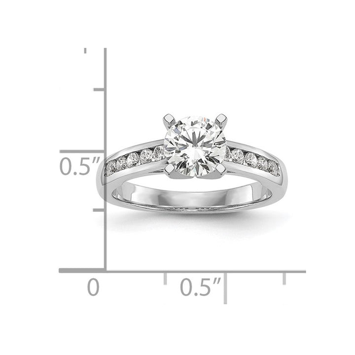 1.20 Carat (ctw VS2-VS1D-E-F) IGI Certified Round Lab-Grown Diamond Engagement Ring 14K White Gold Image 3