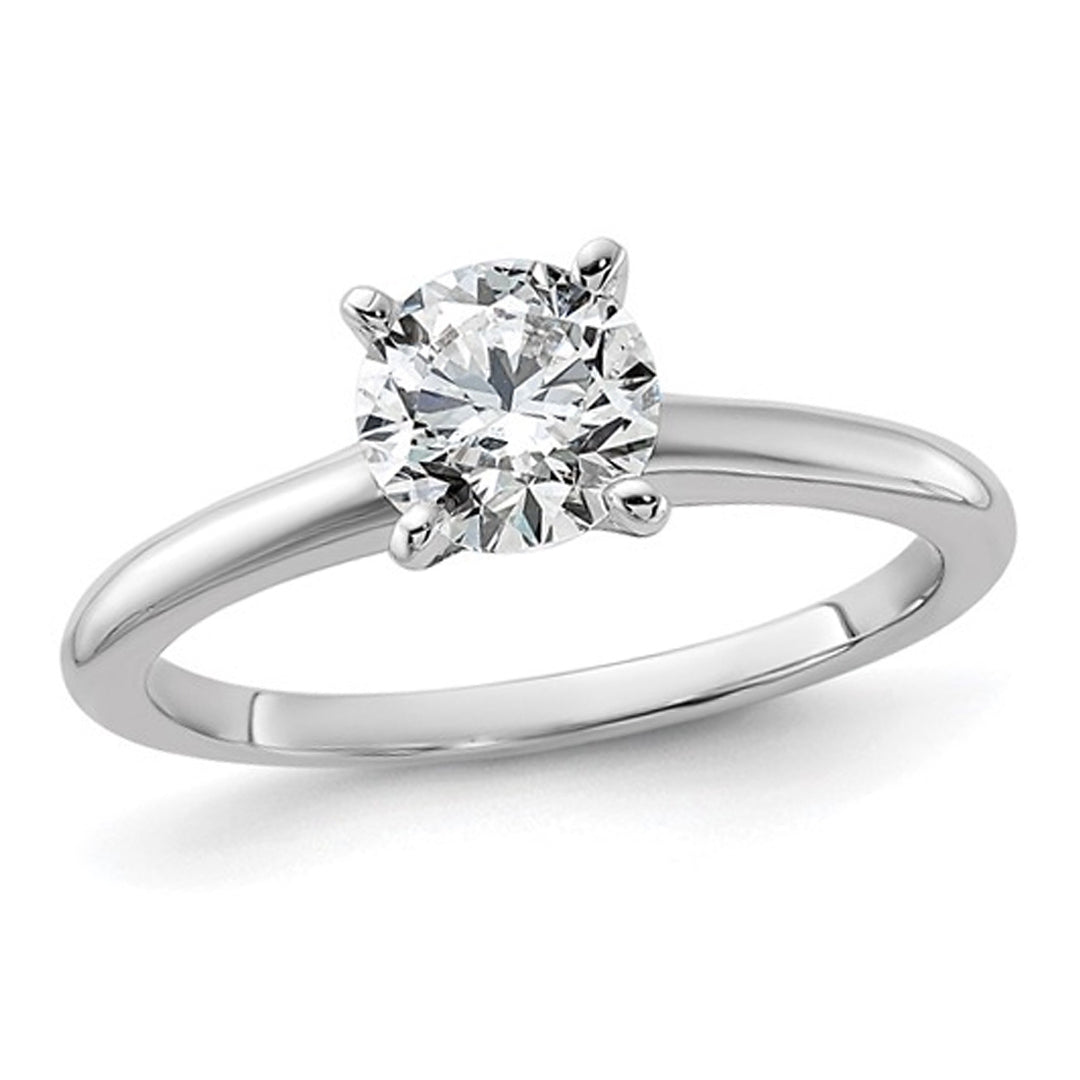 1.00 Carat (ctw VS2-VS1 D-E-F) IGI Certified Lab-Grown Diamond Solitaire Engagement Ring in 14K White Gold Image 1