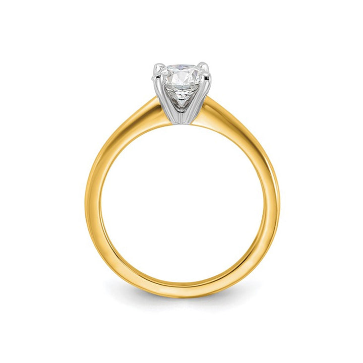 1.00 Carat (ctw VS2-VS1 D-E-F) IGI Certified Lab-Grown Diamond Solitaire Engagement Ring in 14K Yellow Gold Image 2