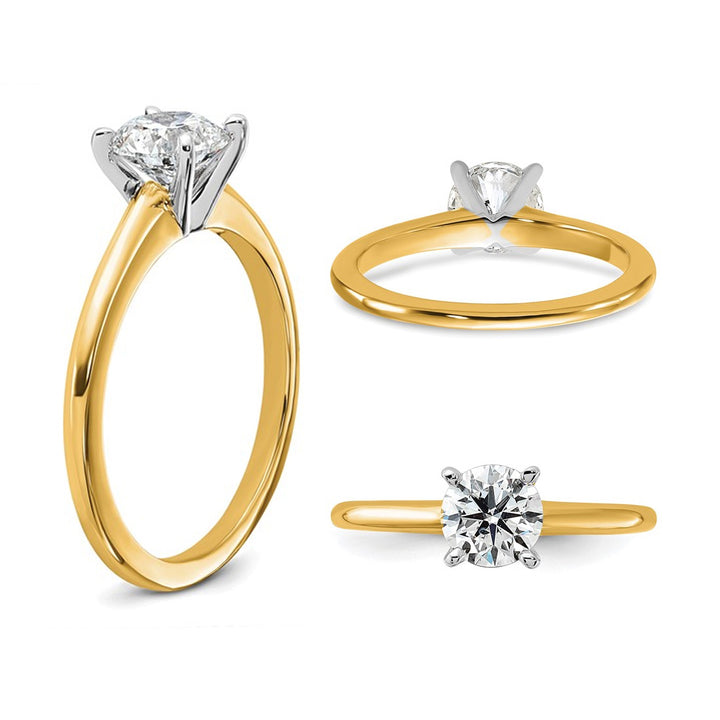 1.00 Carat (ctw VS2-VS1 D-E-F) IGI Certified Lab-Grown Diamond Solitaire Engagement Ring in 14K Yellow Gold Image 3