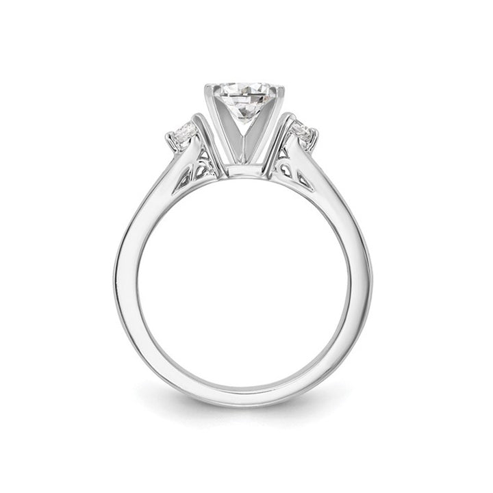 1.51 Carat (ctw VS2-VS1 D-E-F) IGI Certified Lab-Grown Three-Stone Diamond Engagement Ring 14K White Gold Image 4