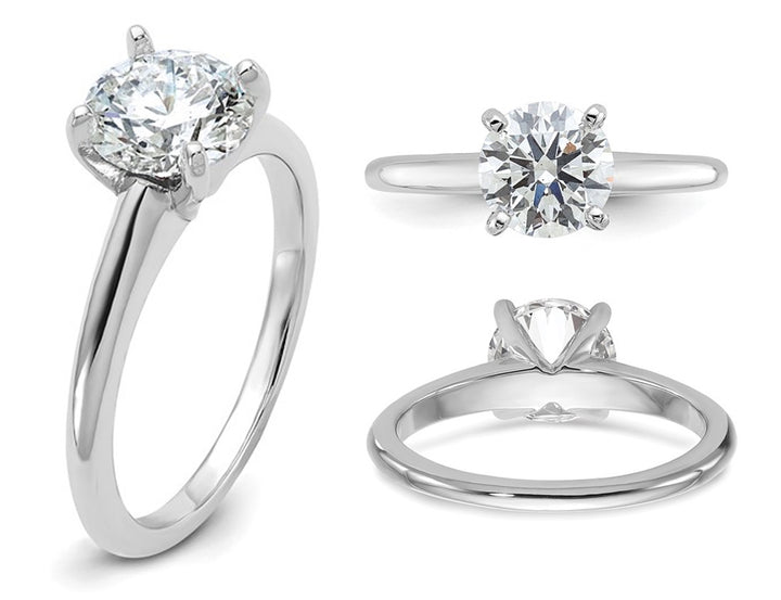 1.50 Carat (ctw VS2D-E-F) Certified Lab-Grown Diamond Solitaire Engagement Ring in 14K White Gold Image 3