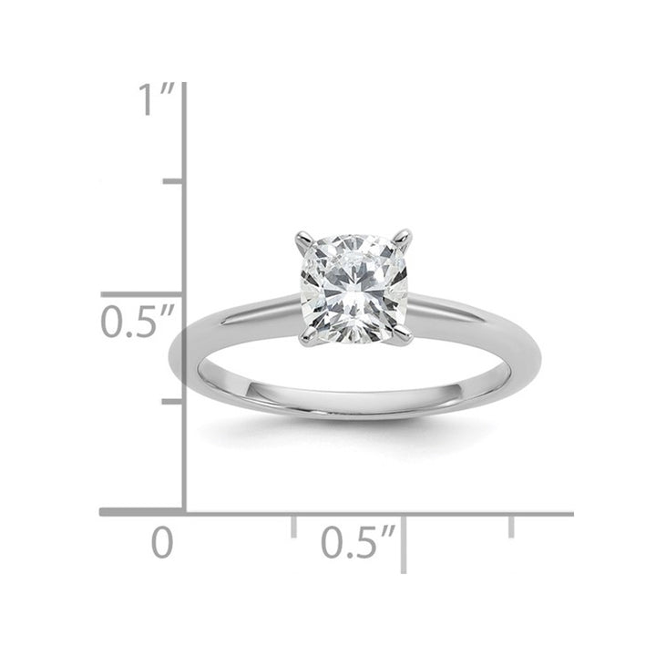 1.00 Carat (ctw VS2-VS1D-E-F) IGI Certified Cushion-Cut Lab Grown Diamond Solitaire Engagement Ring in 14K White Gold Image 3