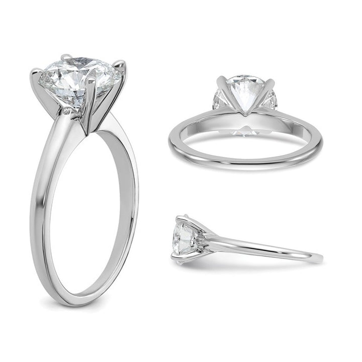 3.50 Carat (ctw VS2-VS1 D-E-F) IGI Certified Lab-Grown Diamond Solitaire Engagement Ring in 14K White Gold Image 3