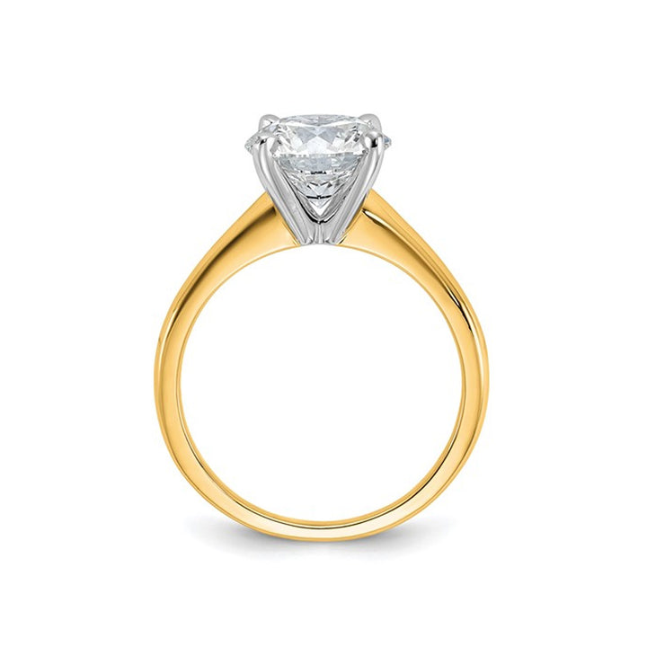 3.50 Carat (ctw VS2-VS1D-E-F) IGI Certified Lab-Grown Diamond Solitaire Engagement Ring in 14K Yellow Gold Image 3