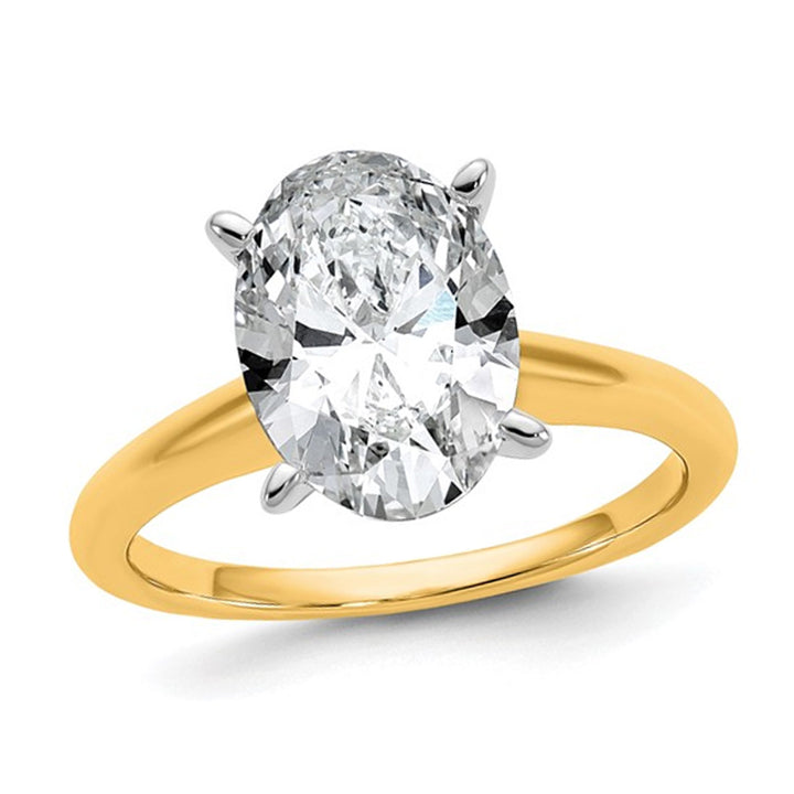 2.20 Carat (ctw VS2 G-H) Certified Lab-Grown Diamond Solitaire Engagement Ring in 14K Yellow Gold Image 1