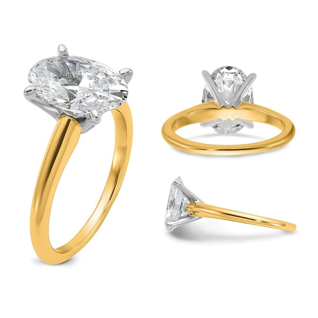 2.20 Carat (ctw VS2 G-H) Certified Lab-Grown Diamond Solitaire Engagement Ring in 14K Yellow Gold Image 3