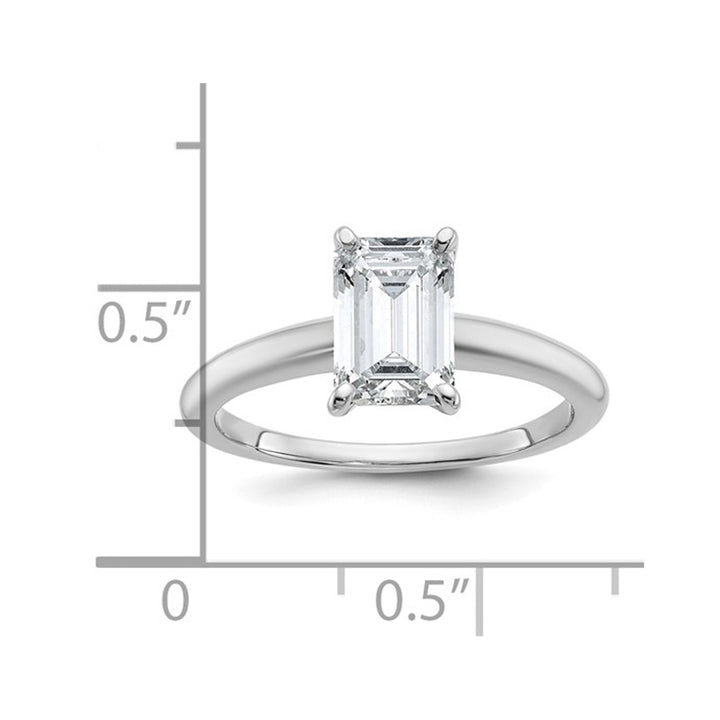 1.50 Carat (ctw VS2G-H) Emerald-Cut Certified Lab-Grown Diamond Solitaire Engagement Ring in 14K White Gold Image 4