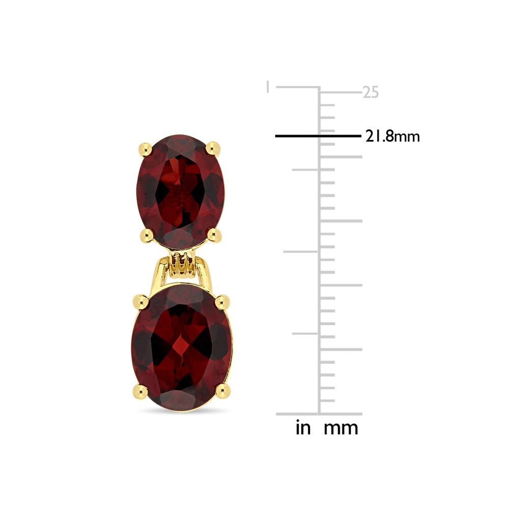 10.00 Carat (ctw) Garnet Drop Earrings in Yellow Plated Sterling Silver Image 2