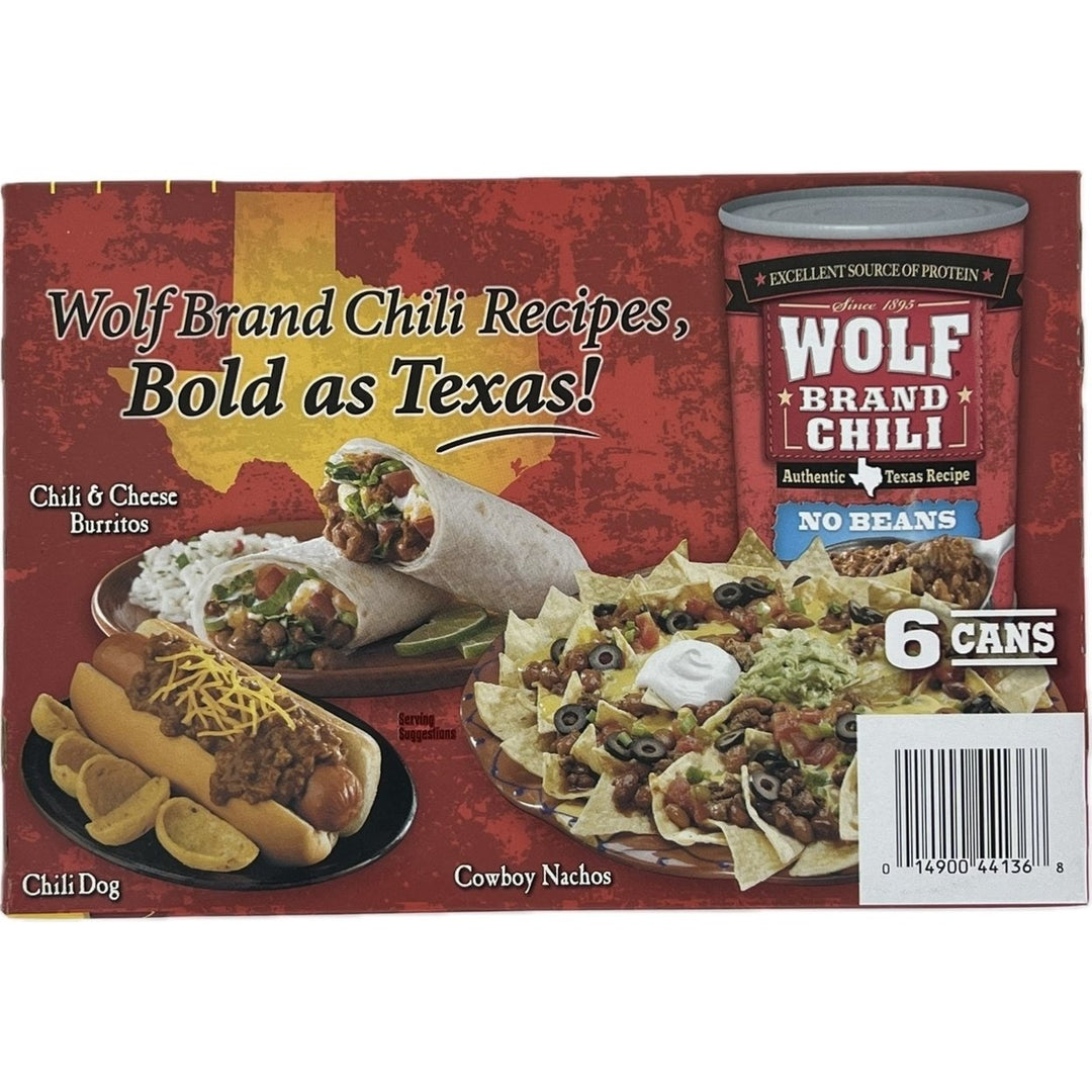 Wolf Brand No Beans Chili 15 Ounce Cans (Pack of 6) Image 1