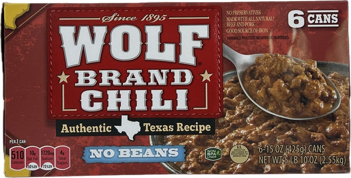 Wolf Brand No Beans Chili 15 Ounce Cans (Pack of 6) Image 4