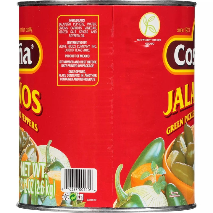 La Costena Jalapeno Peppers - 93 Ounce can Image 2