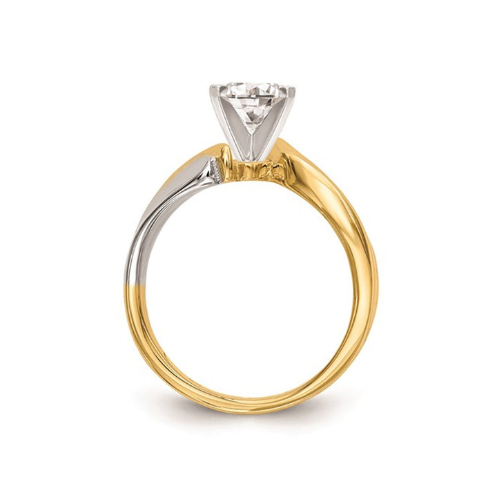 1.00 Carat (ctw VS2-VS1D-E-F) IGI Certified Lab-Grown Diamond By-Pass Engagement Ring 14K Yellow Gold Image 3