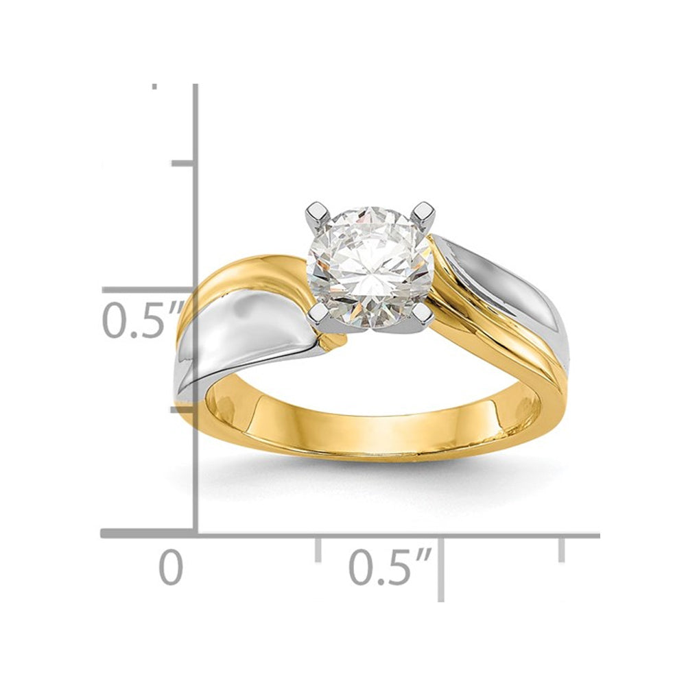 1.00 Carat (ctw VS2-VS1D-E-F) IGI Certified Lab-Grown Diamond By-Pass Engagement Ring 14K Yellow Gold Image 4