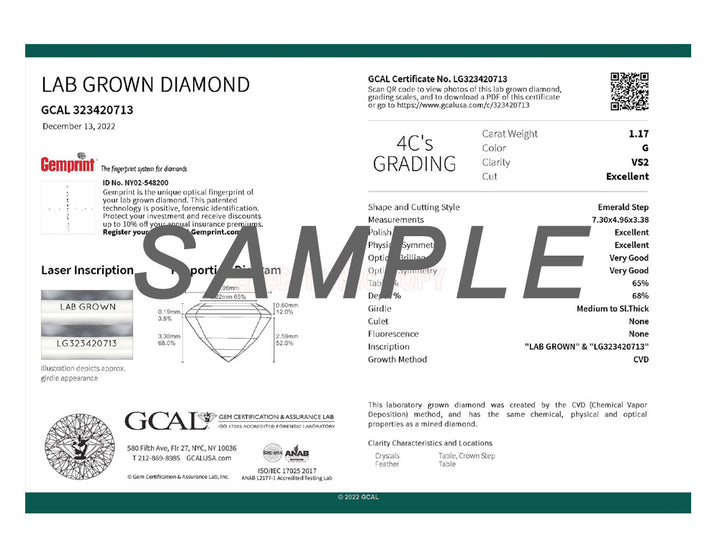 1.31 Carat (ctw VS2G-H) Emerald-Cut Certified Lab-Grown Diamond Engagement Ring 14K Rose Gold Image 2