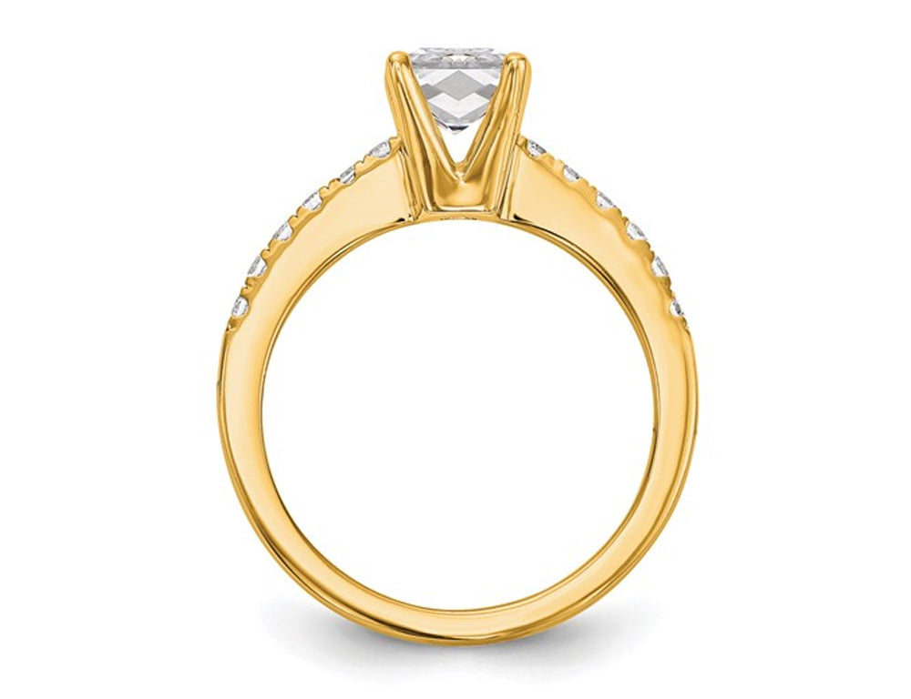 1.92 Carat (ctw VS2G-H) Emerald-Cut Certified Lab-Grown Diamond Engagement Ring 14K Yellow Gold Image 3