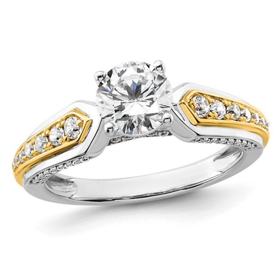 1.33 Carat (ctw VS2-VS1D-E-F) IGI Certified Lab-Grown Diamond Engagement Ring 14K White and Yellow Gold Image 1