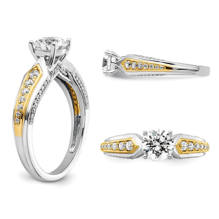 1.33 Carat (ctw VS2-VS1D-E-F) IGI Certified Lab-Grown Diamond Engagement Ring 14K White and Yellow Gold Image 4