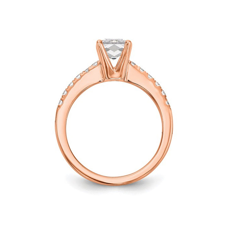 1.31 Carat (ctw VS2G-H) Emerald-Cut Certified Lab-Grown Diamond Engagement Ring 14K Rose Gold Image 3
