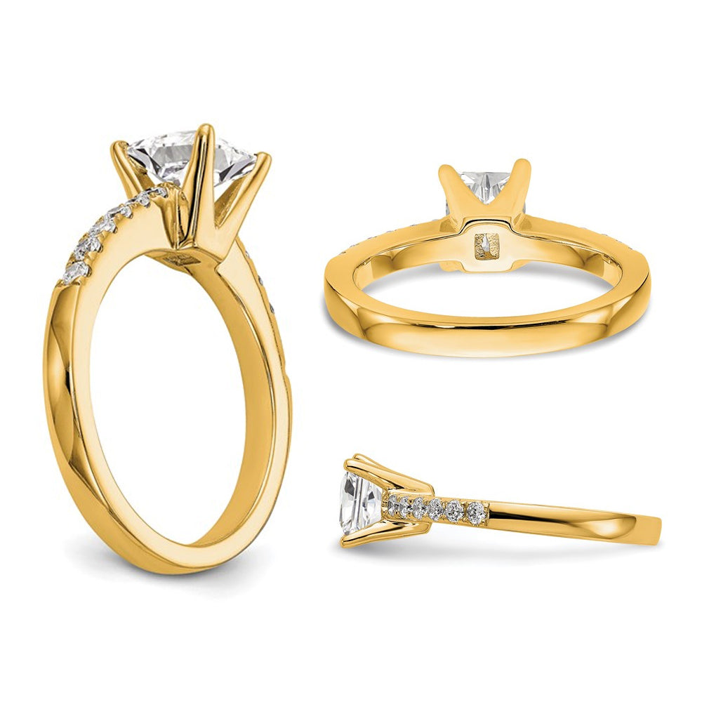 1.92 Carat (ctw VS2G-H) Emerald-Cut Certified Lab-Grown Diamond Engagement Ring 14K Yellow Gold Image 4