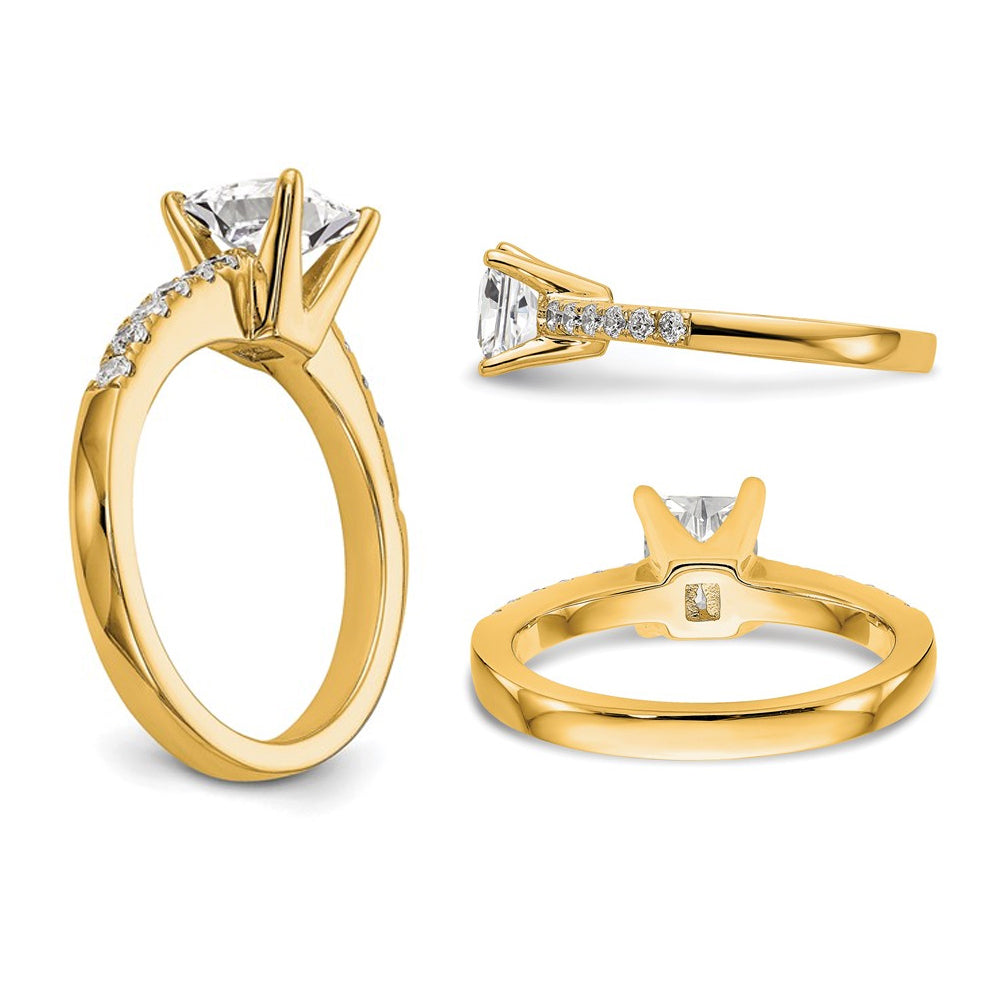 1.31 Carat (ctw VS2G-H) Emerald-Cut Certified Lab-Grown Diamond Engagement Ring 14K Yellow Gold Image 4