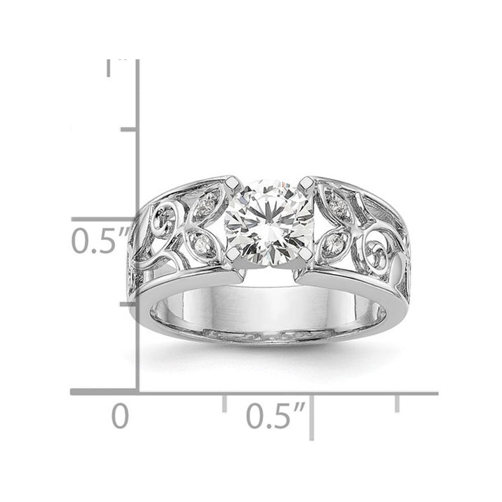 2.00 Carat (ctw VS2-VS1 D-E-F) IGI Certified Round Lab-Grown Diamond Engagement Ring 14K White Gold Image 4